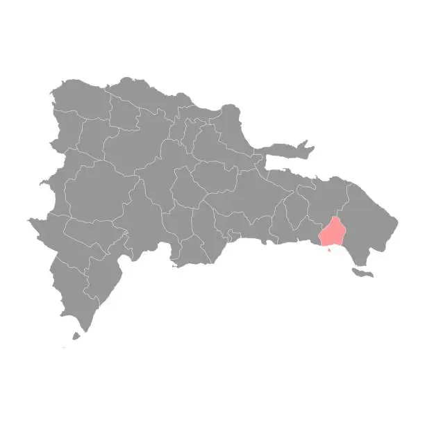 Vector illustration of La Romana province map, administrative division of Dominican Republic. Vector illustration.