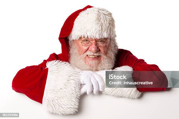 Bilder Von Echten Santa Claus Mit Eine Leere Schild Stockfoto und mehr Bilder von Aktiver Senior