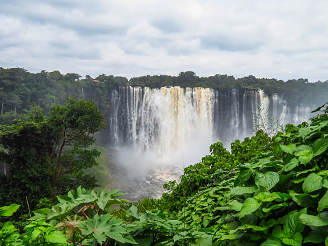 Iguazu , Brazil - Dec 08, 2023: Devil's Throat at Iguazu Falls, one of the world's great natural wonders, on the border of Argentina and Brazil, Latin America