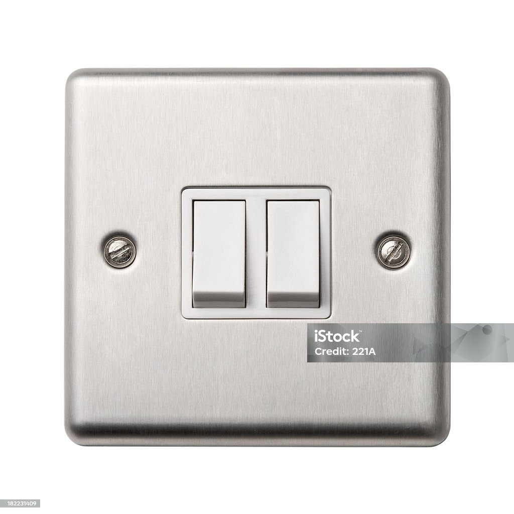 Interruptor de luz em branco casal - Foto de stock de Interruptor de luz royalty-free