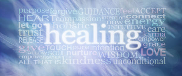 istock Healing Words Spiritual Feather  Wall Art Banner 1822315538