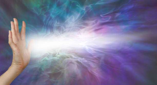 istock Beaming gentle pranic healing energy from palm chakra 1822319553