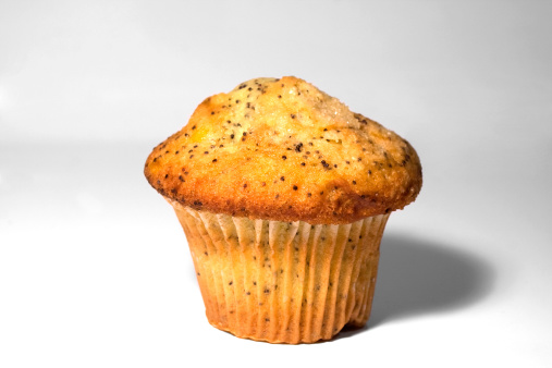 A lemon poppy seed muffin.