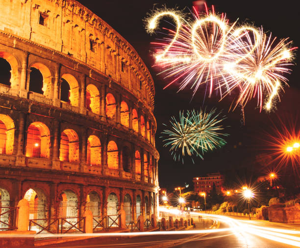 istock Fireworks in Italy in Rome 1822324610