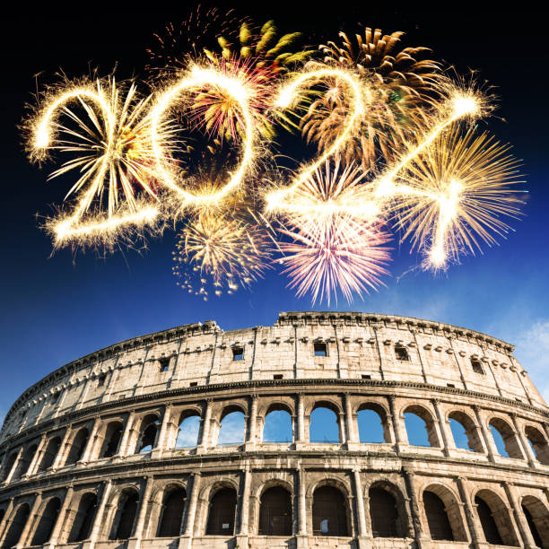 istock Fireworks in Italy in Rome 1822325213