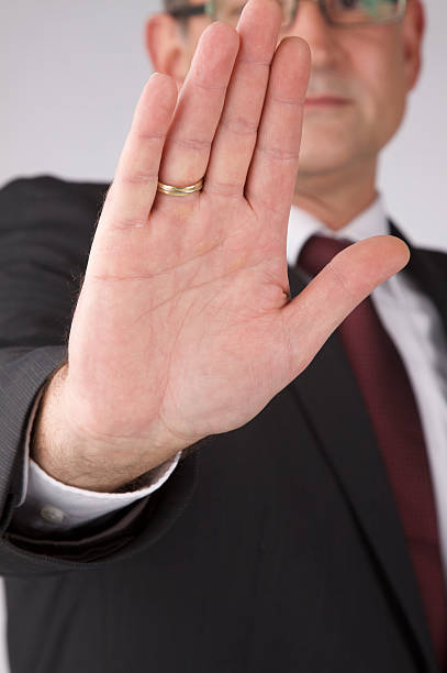 istock Business man showing a stop gesture 182232926