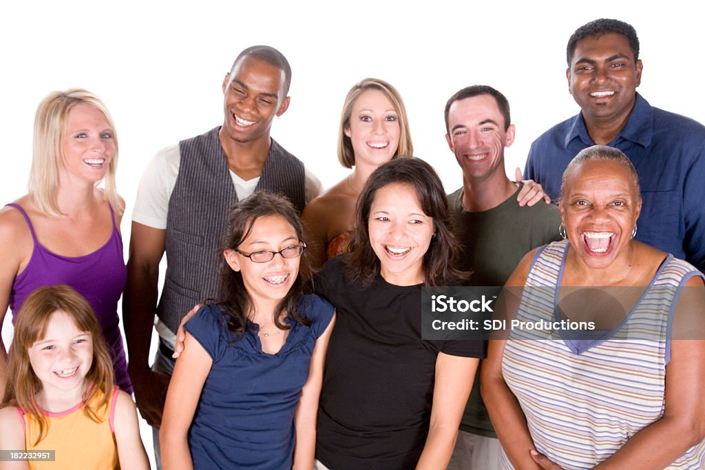 Groupe de gens heureux ensemble diversifié - Photo de Adulte libre de droits