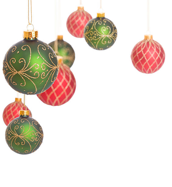 istock Green and Red Christmas Baubles 182233255