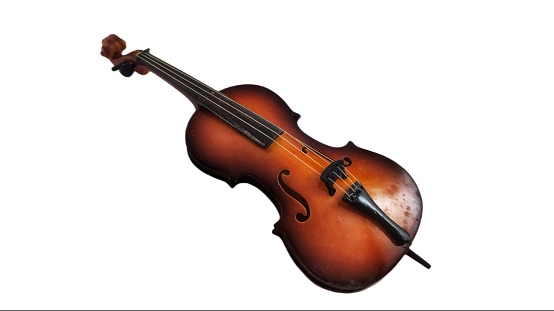 Detail of a Low Poly Violin