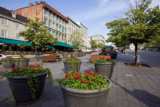 Square in Old Montreal Place Jacques-Cartier one of the most popular spots in Montreal.See more images of Montreal: place jacques cartier stock pictures, royalty-free photos & images