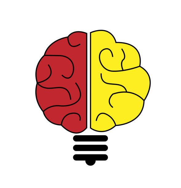 脳の電球 - half light点のイラスト素材／クリップアート素材／マンガ素材／アイコン素材