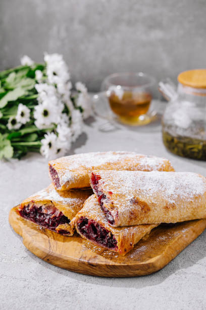 istock flaky puff pastries, filled with sweet cherry filling 1822352441