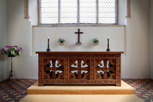 Interior of Church of Our Saviour in Copenhagen, Denmark