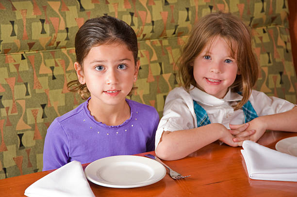 istock Little Girls at a Restaurant 182236541