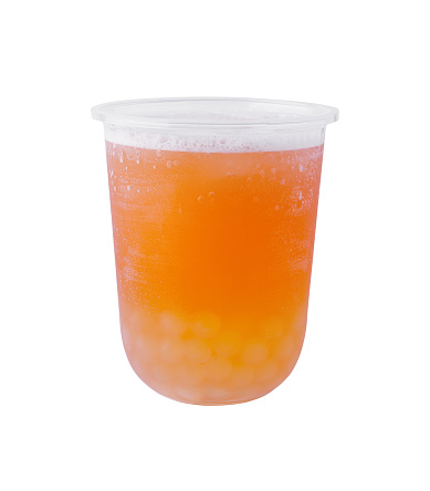 Iced milk tea with bubble isolated