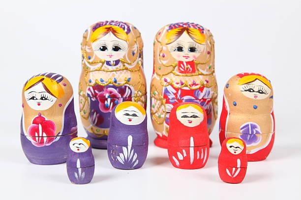 ninhos bonecas russas - russian nesting doll skill doll russia - fotografias e filmes do acervo