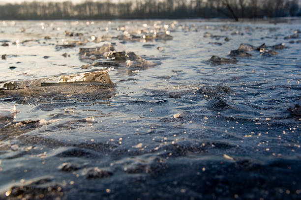 istock Frozen lake in wintertime 182237624