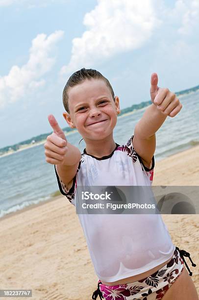 Thumbs Up Stock Photo - Download Image Now - 8-9 Years, Beach, Child