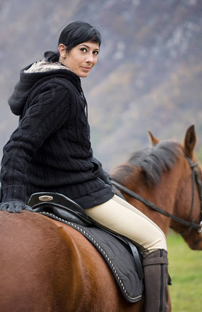istock Girl on horse 182238284