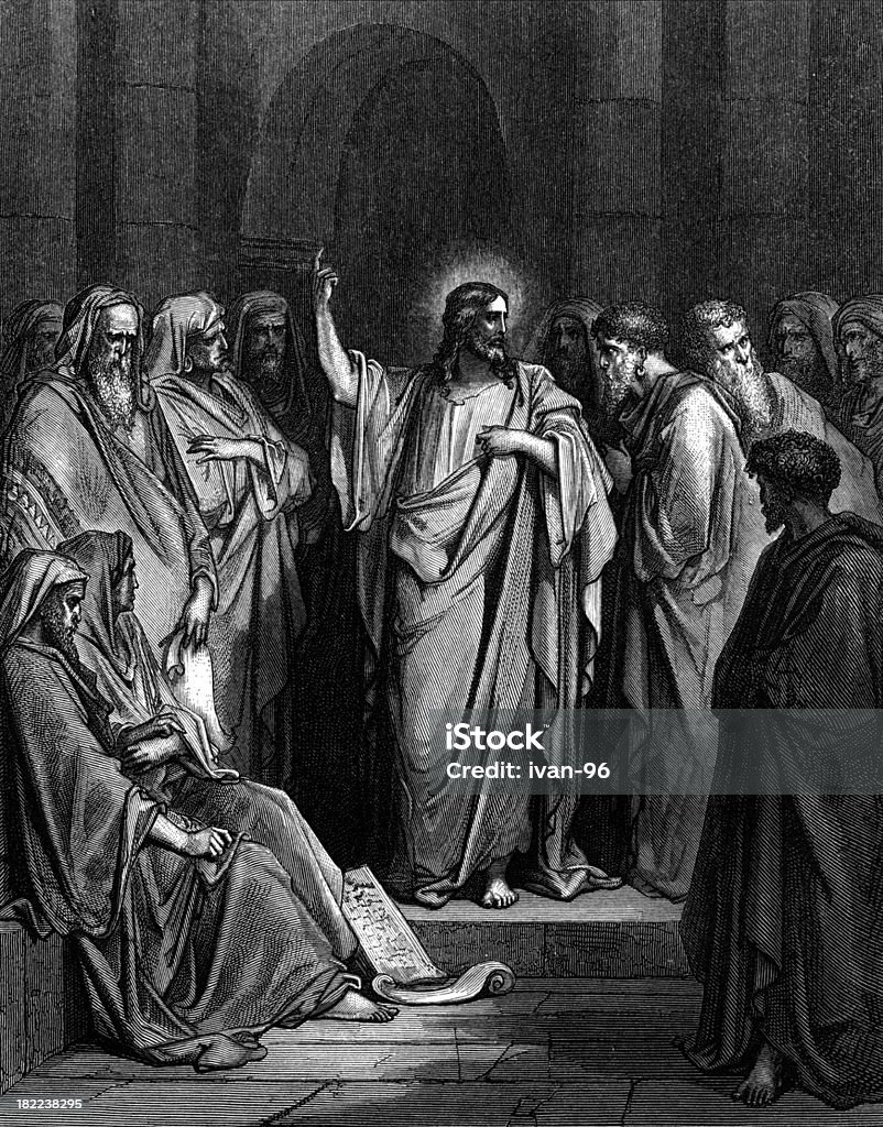 Jesus in der Synagoge - Lizenzfrei Jesus Christus Stock-Illustration