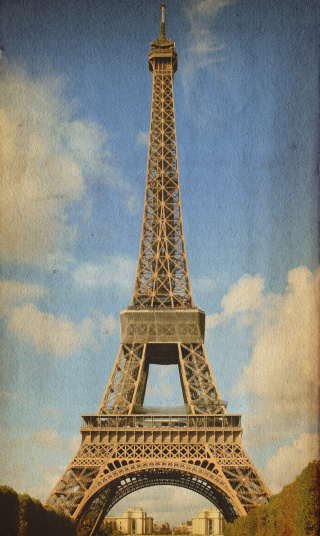 Vintage photo of Eiffel Tower