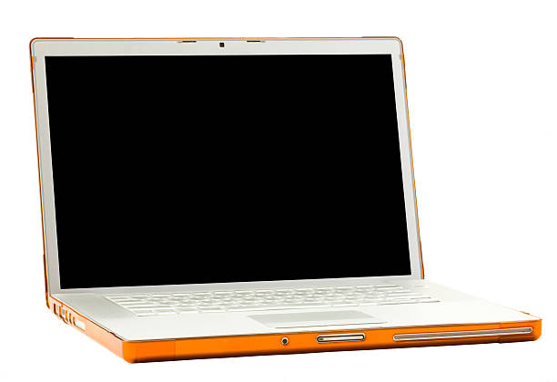 istock Laptop Orange Cover Isolate on White Adobe RGB 182240765