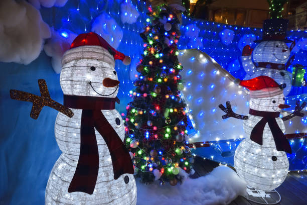istock Snowman Decoration with White LED Lights. 1822408198