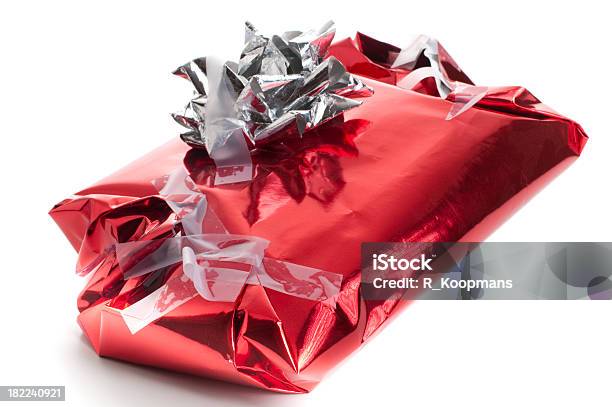 Badly Wrapped Messy Christmas Present Stock Photo - Download Image Now - Wrapping Paper, Gift, Rudeness