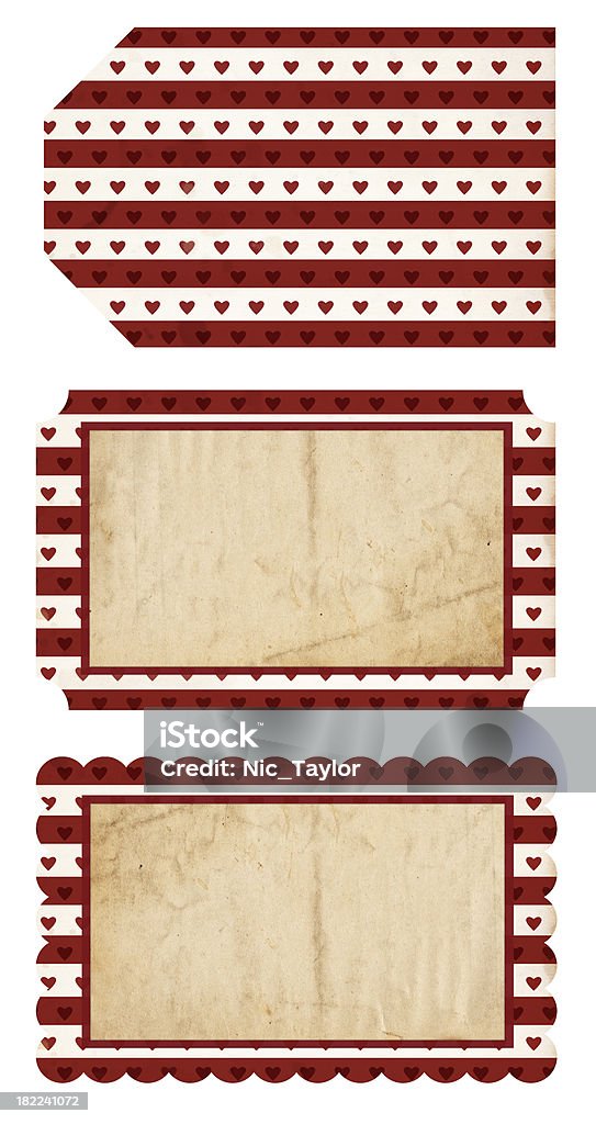 Carta di San Valentino etichette - Foto stock royalty-free di Album di ritagli