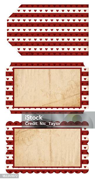 Carta Di San Valentino Etichette - Fotografie stock e altre immagini di Album di ritagli - Album di ritagli, Cartolina di San Valentino, Composizione verticale