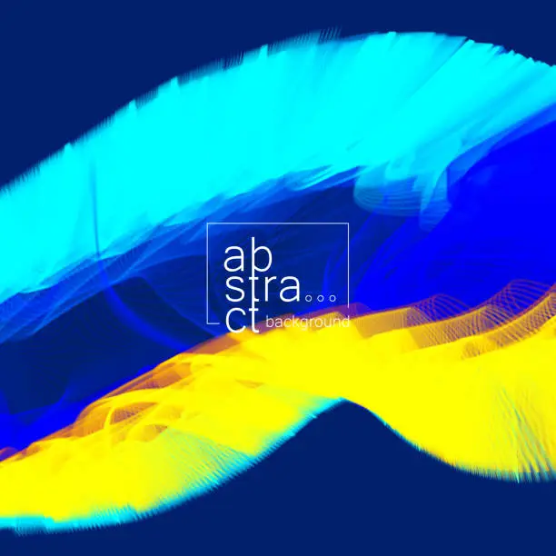 Vector illustration of Abstract blue and yellow swirl wave background.