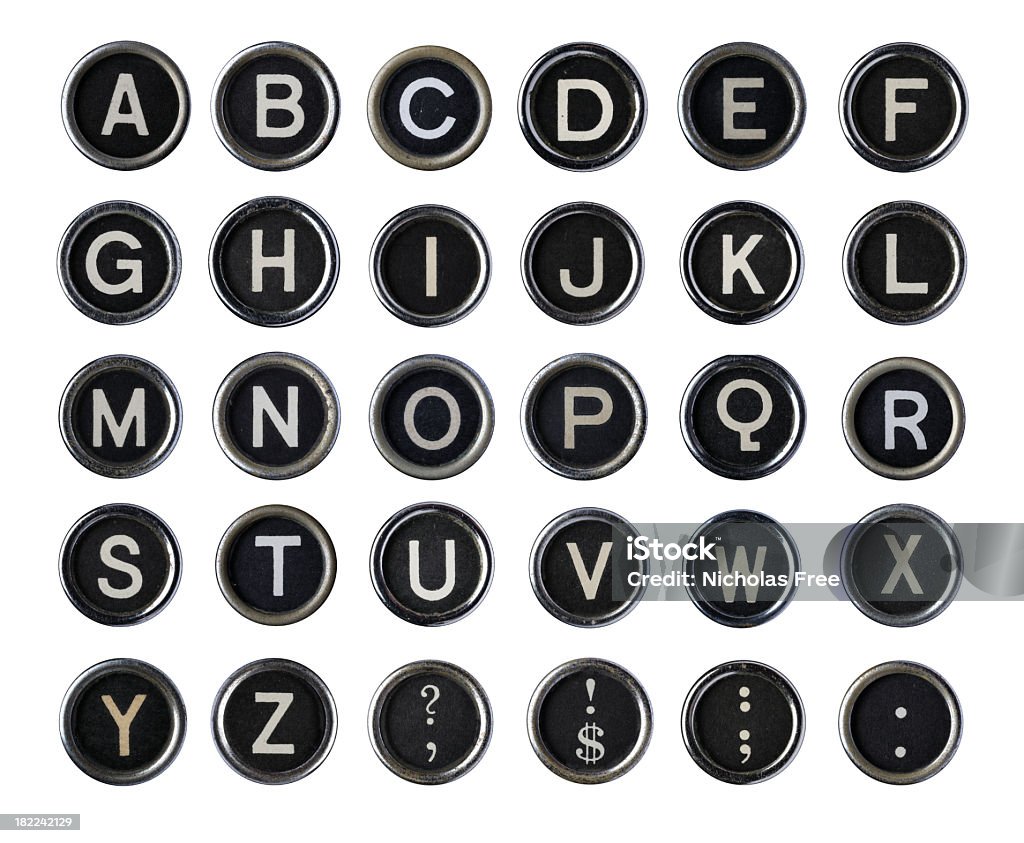 Vintage alfabeto de máquina de escrever - Foto de stock de Haste de Tecla de Máquina de Escrever royalty-free