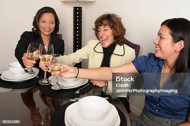 Girlfriends Drinking Wine Stock Photo - Download Image Now - Adult, Adults Only, Alcohol - Drink