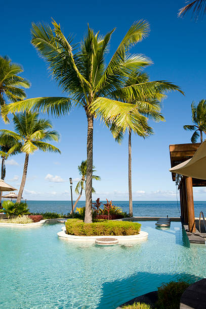 istock Swimming pool at beach resort 182242895