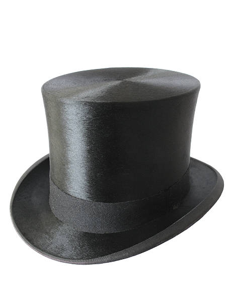 istock Image of crisp black top hat isolated on a white background 182243059