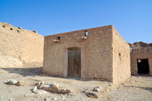 Calico Ghost Town,  California, United States - October 6, 2023: green bottle house