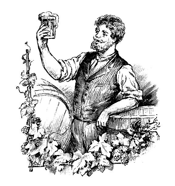 ilustrações de stock, clip art, desenhos animados e ícones de cerveja fabricante/modelo antigo ilustrações - malt white background alcohol drink