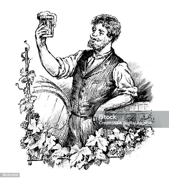 Пиво Машина Античный Дизайн Иллюстрации — стоковая векторная графика и другие изображения на тему Пиво - Пиво, Пивоваренный завод, Старомодный