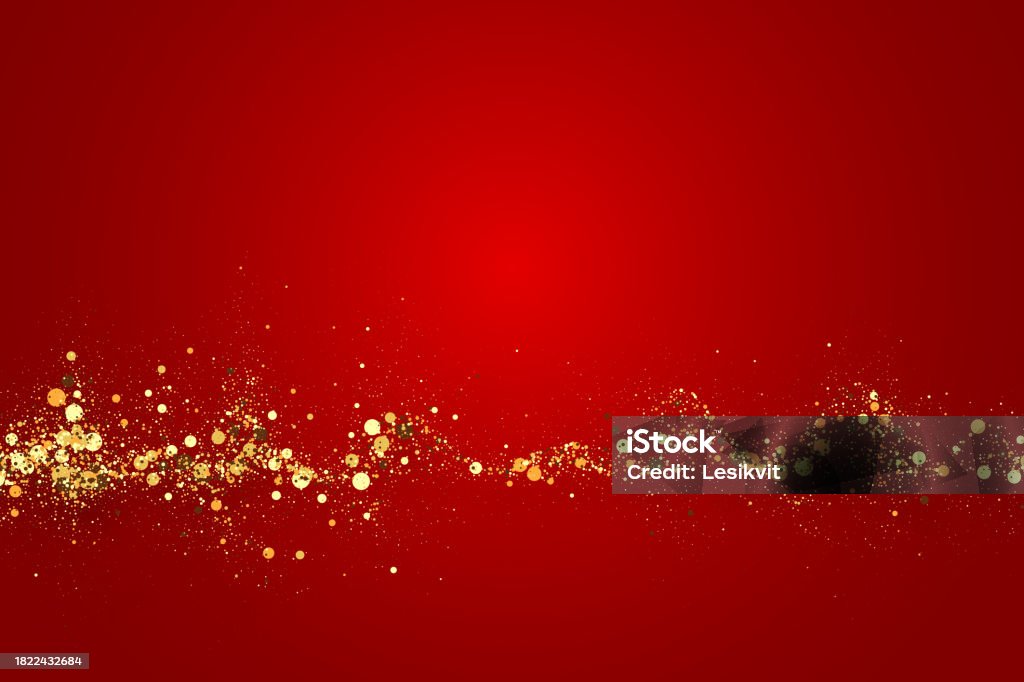 Gold Glitter Texture On A Red Background Abstract Golden Colored