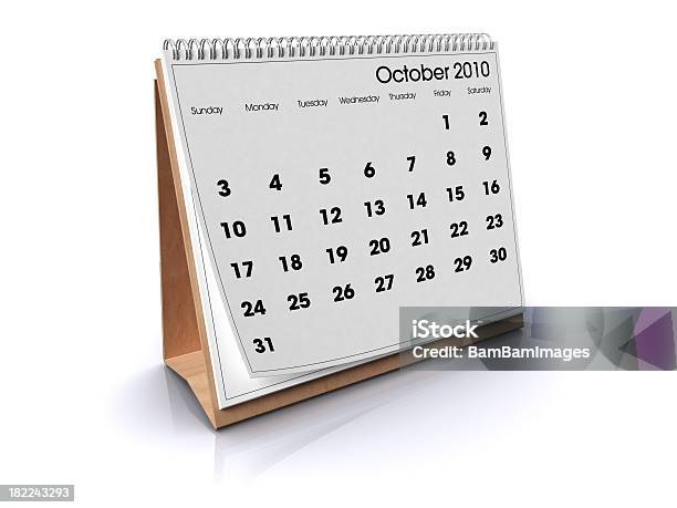 Calendário De Outubro De 2010 - Fotografias de stock e mais imagens de Arame - Arame, Branco, Calendário