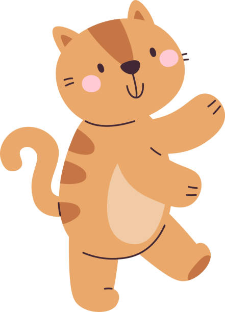 illustrations, cliparts, dessins animés et icônes de elements_cute_animals_parade_music_celebration_fun_day - purebred cat illustrations