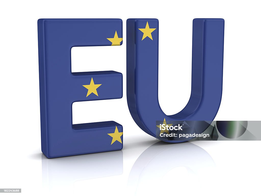 Europäische Flagge auf EU - Lizenzfrei Blau Stock-Foto