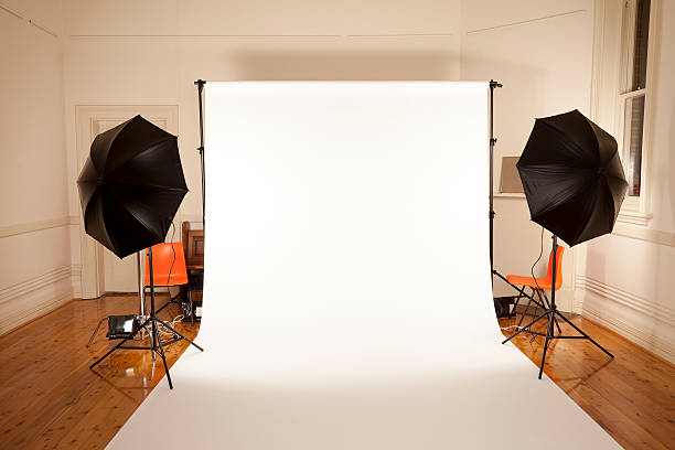 Weißer nahtlose Hintergrund set up studio – Foto