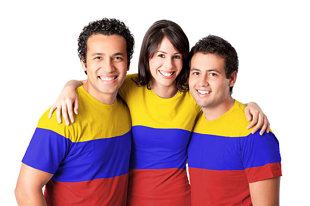 istock Friends making a Colombian flag 182244039