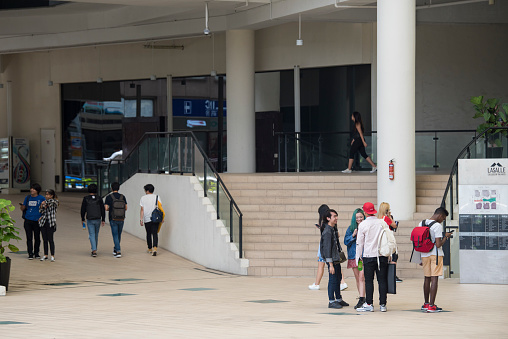 Singapore, Singapore - September 08, 2019: Students The Lasalle College of the Arts in Singapore.