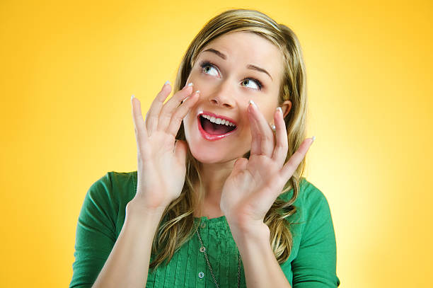 Yellow series - woman shouting