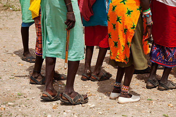 istock Dansing Samburu men and women 182244294