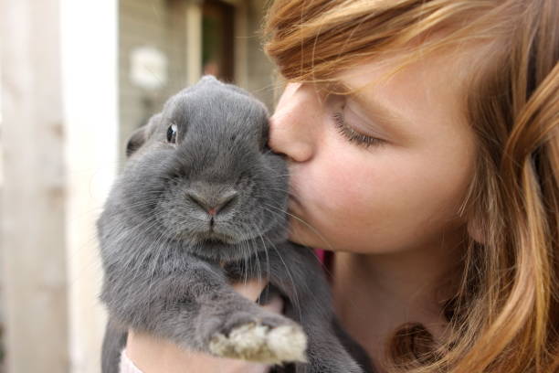 Girl Kissing Rabbit