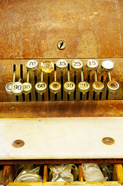 istock Close-up of old cash register 182244473