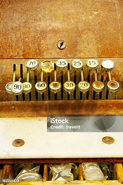 Closeup Of Old Cash Register Stock Photo - Download Image Now - Antique, Business, Cash Register